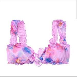 FRANKIES BIKINIS - Floral ruffle bikini top